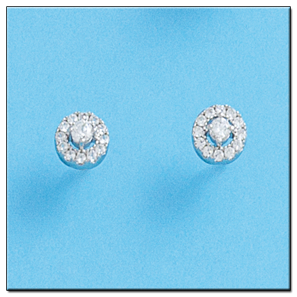 PENDIENTES ORO BLANCO 18KL DIAMANTES