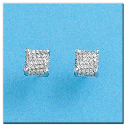 PENDIENTES ORO BLANCO 18KL DIAMANTES