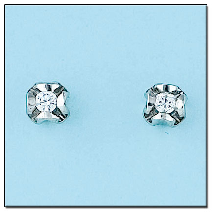 PENDIENTES ORO BLANCO 18KL DIAMANTES