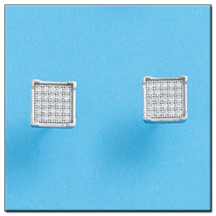 PENDIENTES ORO BLANCO 18KL DIAMANTES