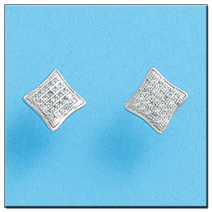 PENDIENTES ORO BLANCO 18KL DIAMANTES