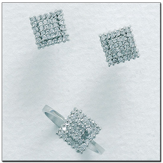 PENDIENTES ORO BLANCO 18KL DIAMANTES