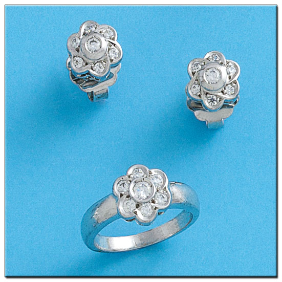 PENDIENTES ORO BLANCO 18KL DIAMANTES