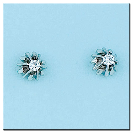 PENDIENTES ORO BLANCO 18KL DIAMANTES