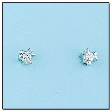 PENDIENTES ORO BLANCO 18KL DIAMANTES