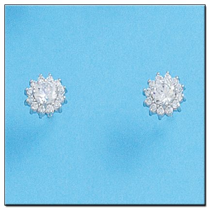 PENDIENTES ORO BLANCO 18KL DIAMANTES