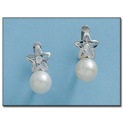 PENDIENTES ORO BLANCO 18KL ESTRELLAS