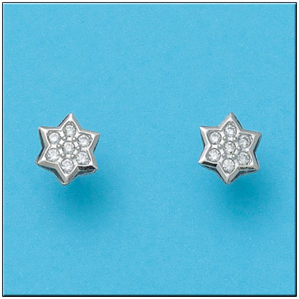 PENDIENTES ORO BLANCO 18KL ESTRELLAS