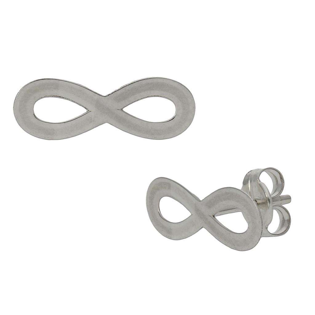 PENDIENTES ORO BLANCO 18KL INFINITO