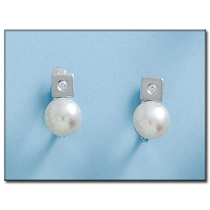 PENDIENTES ORO BLANCO 18KL PERLAS