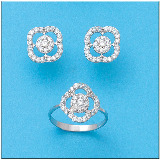 PENDIENTES ORO BLANCO DE 18KL CIRCONITAS