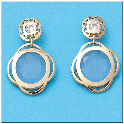 PENDIENTES ORO DE 18KL AZUL CIRCONITAS