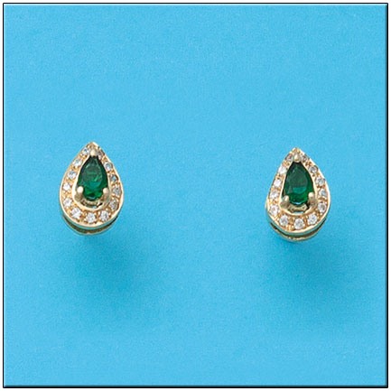 PENDIENTES ORO DE 18KL CRISOPAL VERDE