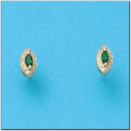 PENDIENTES ORO DE 18KL CRISOPAL VERDE