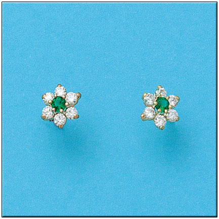 PENDIENTES ORO DE 18KL CRISOPAL VERDE