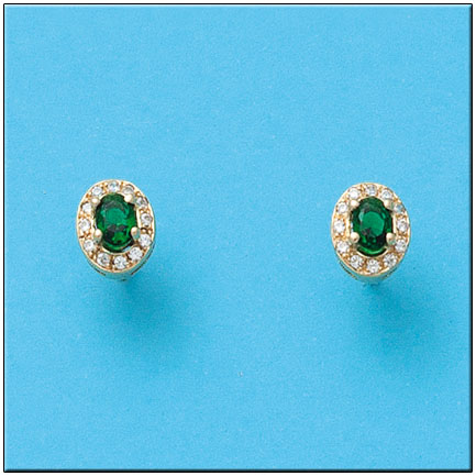 PENDIENTES ORO DE 18KL CRISOPAL VERDE