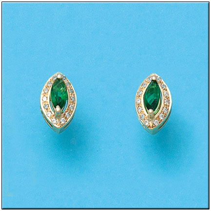 PENDIENTES ORO DE 18KL CRISOPAL VERDE 