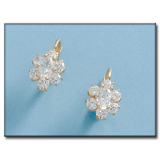 PENDIENTES ORO DE 18KL FLOR CIRCONITAS