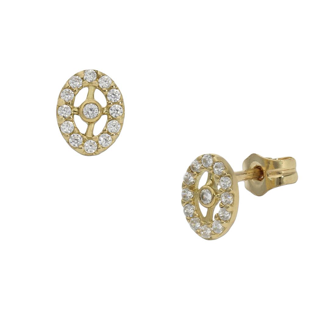 PENDIENTES OVAL ORO 18KL CIRCONITAS