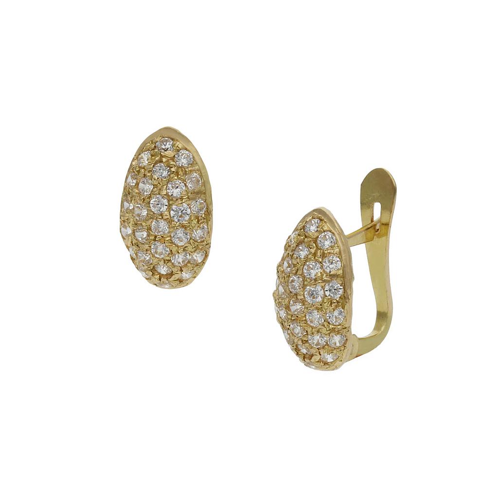 PENDIENTES OVAL ORO 18KL CIRCONITAS - 6x11MM