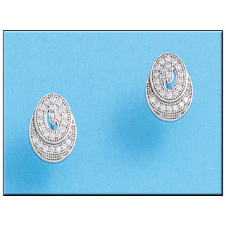PENDIENTES OVALADO CIRCONITAS PLATA 925MM