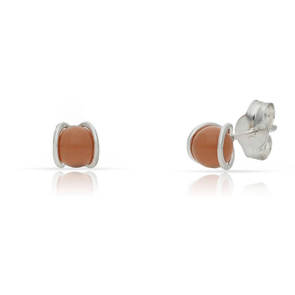 PENDIENTES PERLA SALMON PLATA 925MM - 4MM (copia)