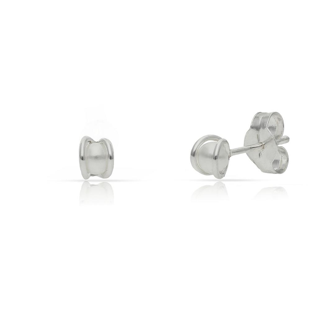 PENDIENTES PERLA SALMON PLATA 925MM - 4MM (copia)