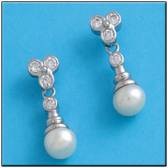 PENDIENTES PERLAS CHINAS PLATA 925MM  