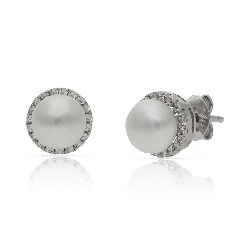 PENDIENTES PERLAS PLATA 925MM - 9MM