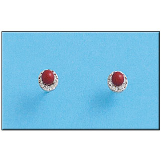 PENDIENTES PLATA 925MM PERLA ROJA