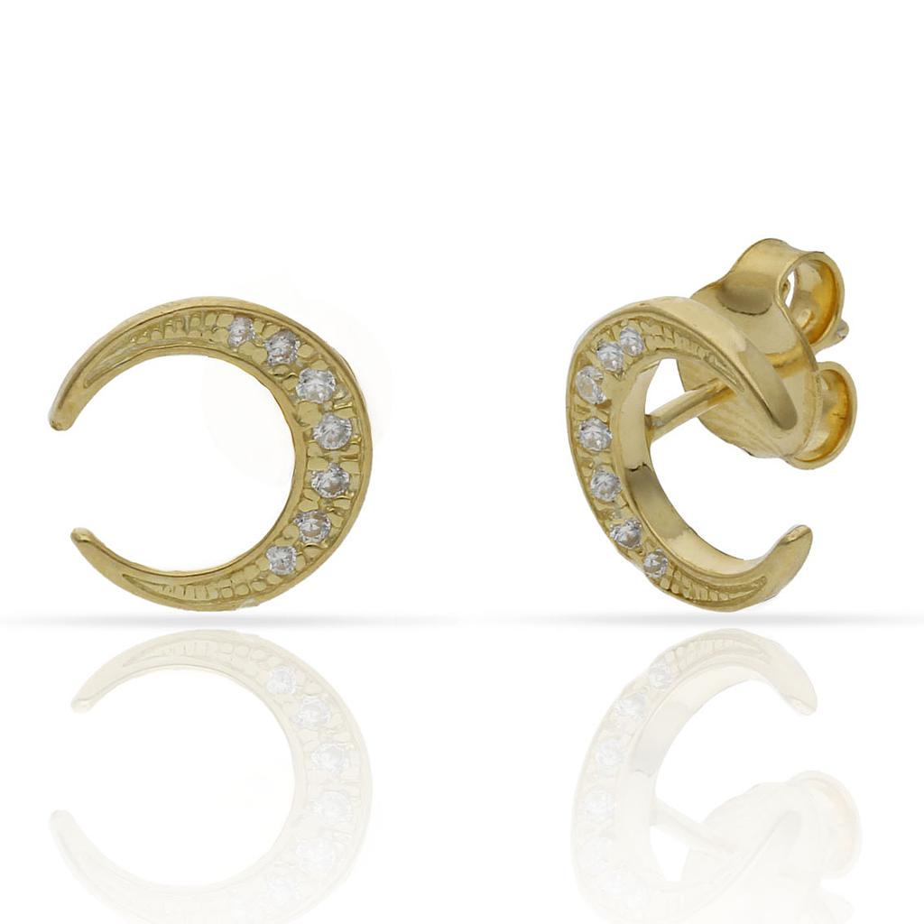 PENDIENTES PLATA CHAPADA ORO CORAZON - 9x8MM (copia)