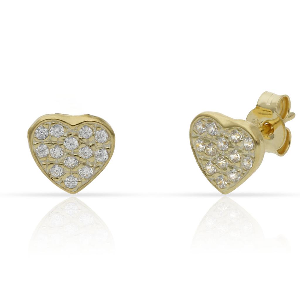 PENDIENTES PLATA CHAPADA ORO CORAZONES - 11x8MM (copia)