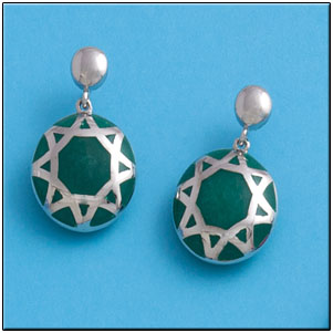 PENDIENTES RESINA VERDE PLATA 925MM