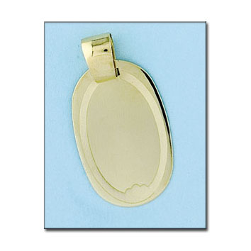 PLACA EN ORO DE 18KL OVAL - 20X32MM