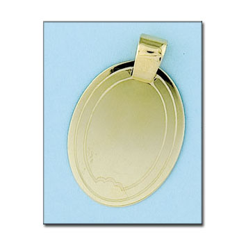 PLACA EN ORO DE 18KL OVAL - 26X33MM