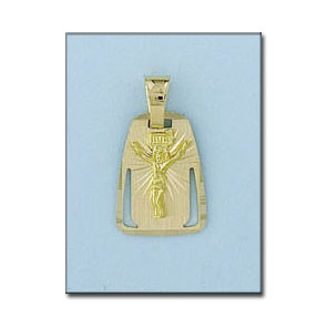 PLACA ORO 18KL CON CRISTO- 13X18MM