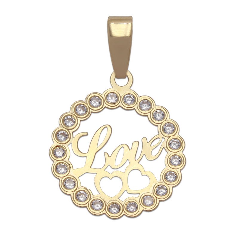 COLGANTE ORO 18KL LOVE CIRCONITAS - 15MM