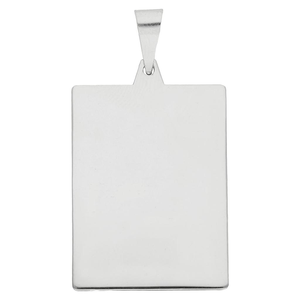 PLACA RECTANGULAR GRANDE PLATA 925MM - 24x32MM