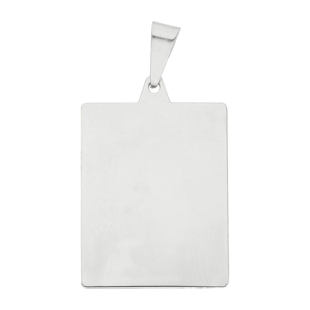 PLACA RECTANGULAR MEDIANA PLATA 925MM - 22x28MM