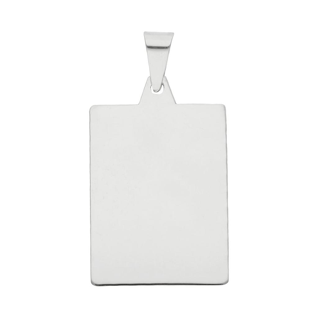 PLACA RECTANGULAR PEQUEÑA PLATA 925MM - 20x27MM