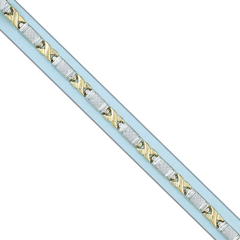 PULSERA BICOLOR TROQUELADA ORO 18KL