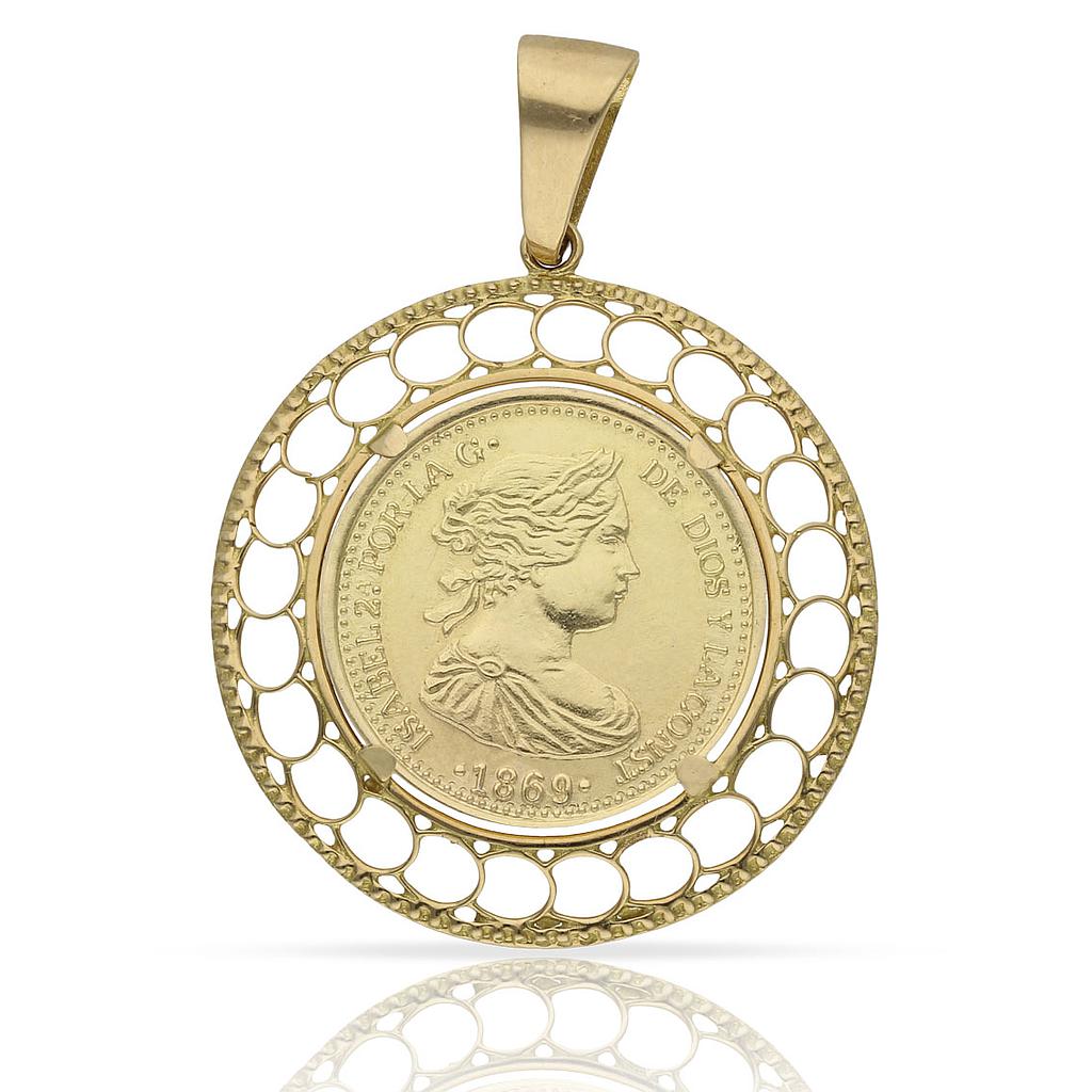 COLGANTE ORO 18KL MONEDA - 20MM