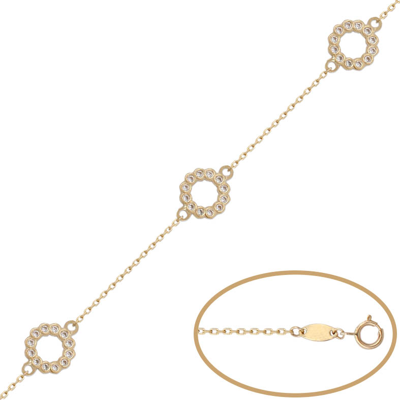 PULSERA CIRCULO ORO 18KL CIRCONITAS