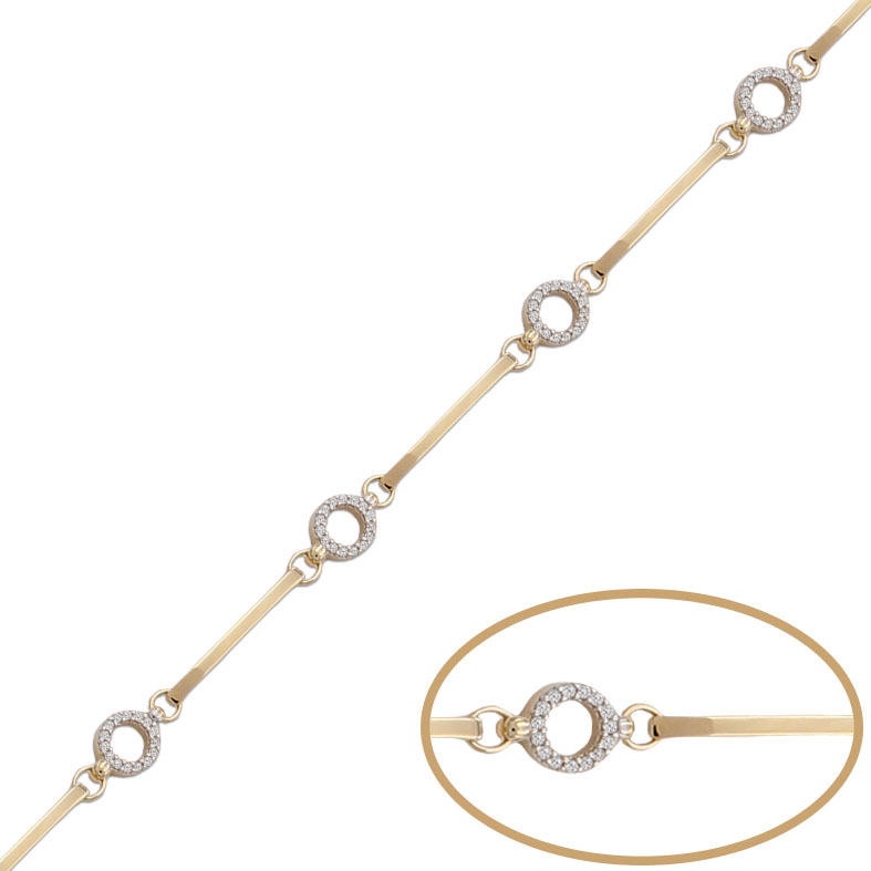 PULSERA CIRCULOS ORO 18KL CIRCONITAS