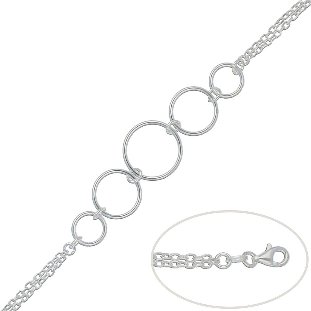 PULSERA CIRCULOS PLATA 925MM