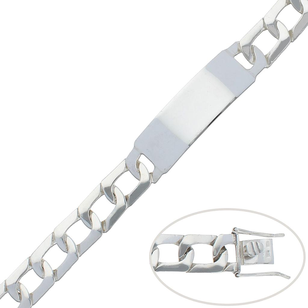 PULSERA CON PLACA PLATA 925MM - 13.50MM