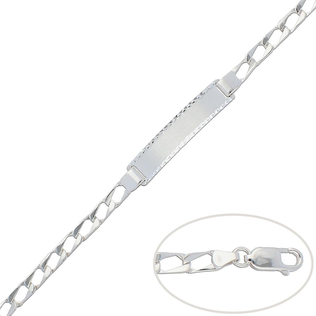 PULSERA CON PLACA PLATA 925MM - 5MM