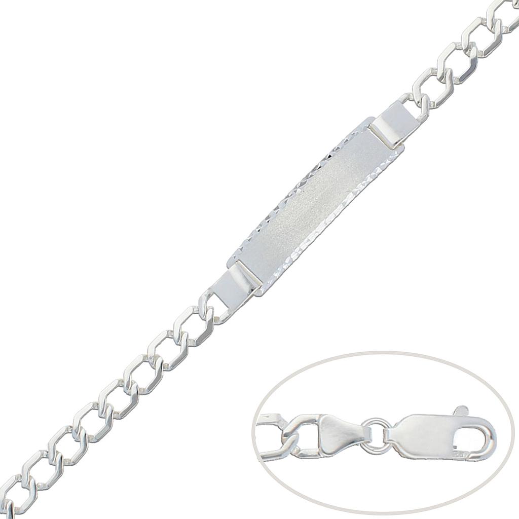 PULSERA CON PLACA PLATA 925MM - 7MM