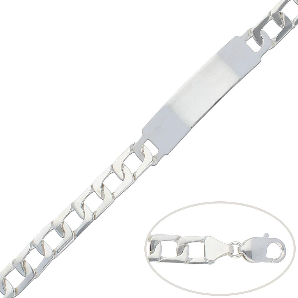 PULSERA CON PLACA PLATA 925MM - 9MM 