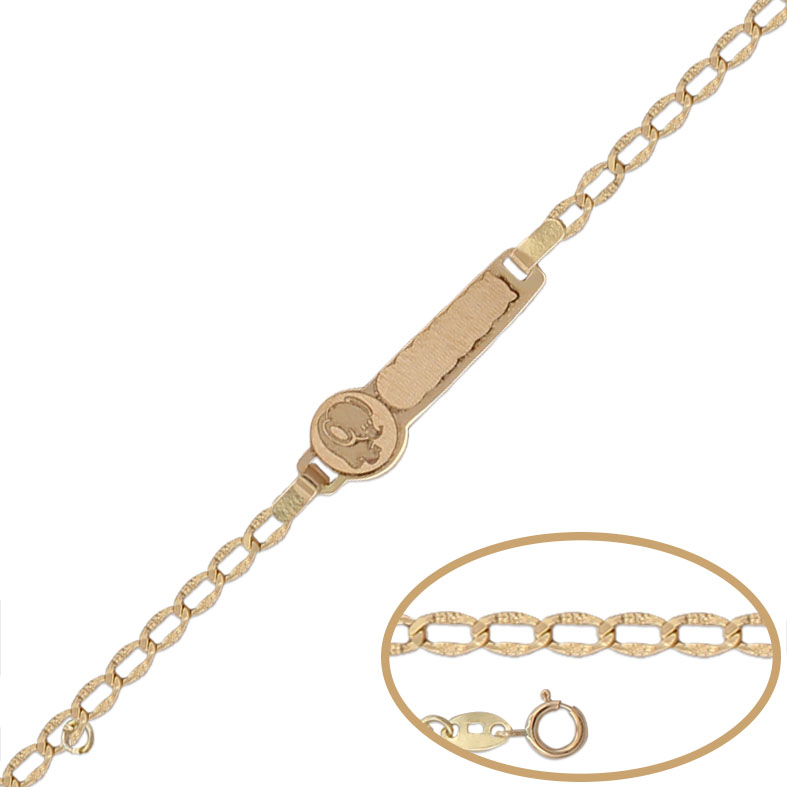 PULSERA ELEFANTE ORO 18KL - 13CM